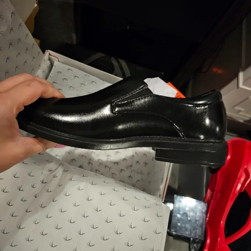 Deer Stags Kids' Wings Dress Comfort Slip-On Shoes Black Size 6 NWT